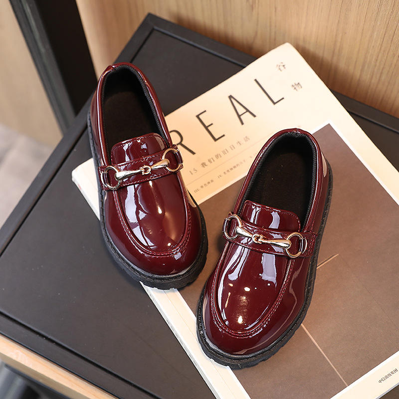 Kids Baby Shoes Fashion Autumn Black Shoes English Style Soft Shoes